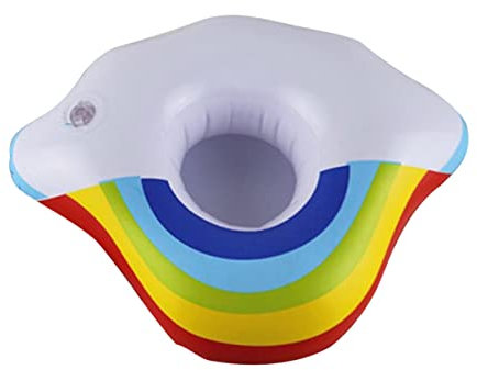 Portavasos Inflables Nube Arcoíris PVC 4piezas para Playa y Piscina