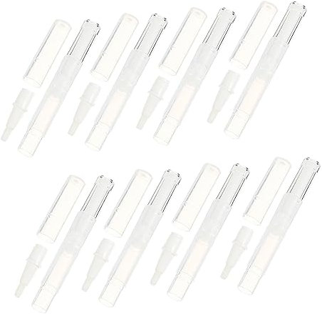 VALICLUD 10pezzi Tubetti Vuoti Trasparenti Penne Per Per Unghie Contenitori Per Lucidalabbra Cosmetico Applicatori Tubi Per Liquido Bianco