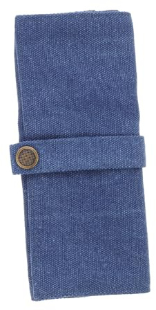UTHCLO Stifteetui in Blau zum Aufrollen mit Großem Fassungsvermögen aus Canvas und Tragbarem Design zum Malen und Schreiben
