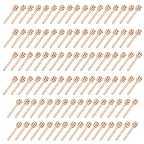 100 cucchiai di miele mini cucchiai di legno per miele, marmellata, miele, piccoli bastoncini di miele, per matrimoni, compleanni, baby shower, Natale, feste, collezionabili, bastoncini di miele