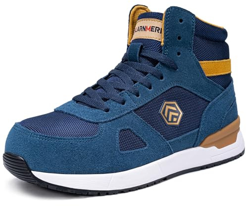 LARNMERN PRO Chaussures de Sécurité Hommes Femmes Léger 36-49EU | Basket Securite Femmes SRC ESD Antidérapante Sportives Confortables Embout en Acier Respirantes Basket de Travail