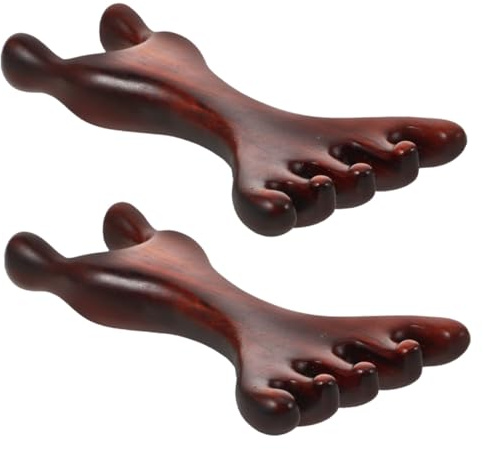 2 Stück Sandelholz Gua Sha Massagestab für Kopfhautmassage | Tragbar, Hellbraun, für Haarpflege, für Frauen und Männer, Leicht für Reise und Alltag