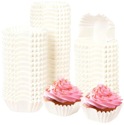100Pcs 4.5cm/1.77 Inch White Square Cupcake Liners Disposable Paper Baking Cups Mini Cakes Baking Pan Liners Party Supplies for Wedding Birthday