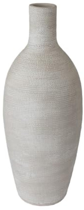 Bodenvase Tokio 50cm - Flaschenform, Creme grau, Keramik, Ø18cm CreaFlor Home