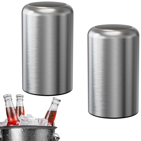 2 Stück Magnetischer Automatischer Flaschenöffner,8x5cm Edelstahl Kapselheber mit Magnet,Automatischer Magnetischer Bieröffner,Bieröffner Magnetisch,Push up Bierflaschenöffner für Bar Zuhause