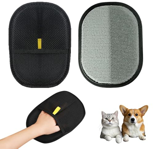 Zovator 2 guanti per la rimozione dei peli per gatti e cani, guanti per la cura del pelo su entrambi i lati, guanti riutilizzabili, per divano, auto, mobili, confezione da 2