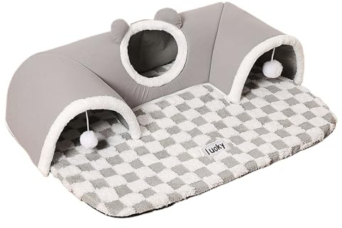 Yabauuop Katzentunnel | Kätzchen Bett Tunnel Für Wohnungskatzen,Schlafmatte Haustierzubehör Nest für Katzen Welpen Kleintiere Wohnzimmer Deko Winter Sommer