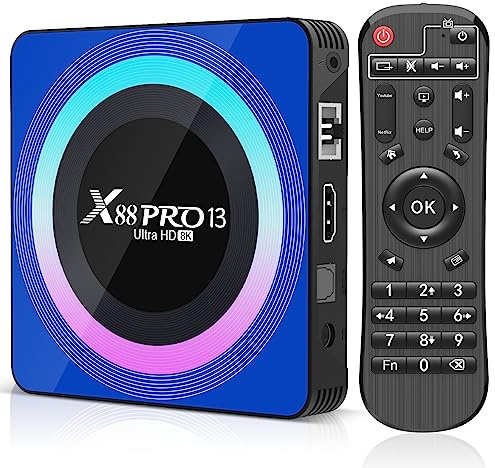 Android 13.0 TV Box, Smart TV Box 2GB RAM 16GB ROM RK3528 Quad-Core 64bit Cortex-A53 GPU Mali 450 MP2, caja de TV soporte 8K Ultra HD WiFi 2.4/5.0GHz