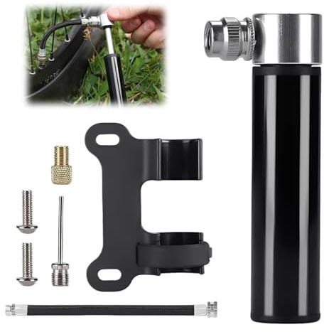 LACHT Mini Pompa Per Bici Con Supporto A Telaio | Pompa Da Bicicletta Portatile In Lega Montaggio | Valvole Presta, Schrader E Dunlop | Strada, Montagna, E-Bike
