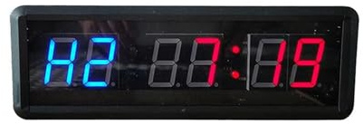 OUHFCASN Orologio con Timer LED for Palestra e Fitness con Telecomando, Display Verde e Rosso a 6 cifre da 1,5 Pollici, cronometro con Conto alla rovescia a intervalli Utilizzo Multi-Scenario(Blue)