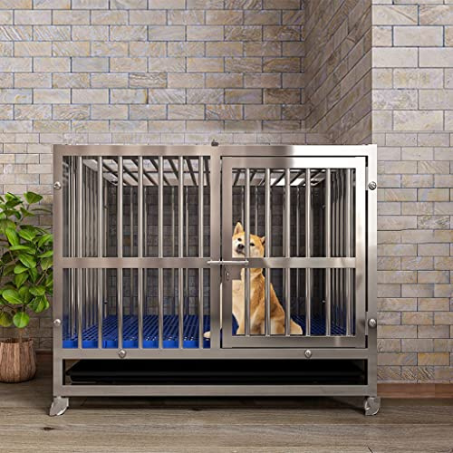 GJGHKLHL Hundekäfig-Zwinger for große Hunde, robuster Haustierzaun for das Training im Innen- und Außenbereich mit Kunststoff-Tray-Tür Schloss-Design(78x52x72cm)
