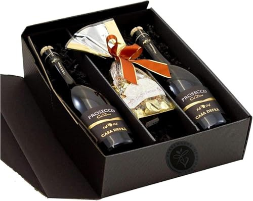 Geschenkset Prosecco DOC mit Schokoladentrüffeln in schöner Präsentverpackung | Prosecco Geschenk für Männer & Frauen zum Geburtstag, Hochzeit, Jubiläum