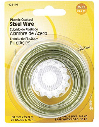 Hillman Green Plastic-Coated Hobby and Craft Wire, 15 lb, 20 Ga x 75 Ft