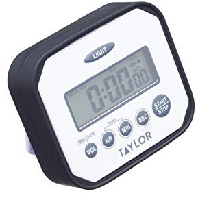 Taylor Pro, Digitaler Hochleistungsfähiger Küchentimer, schlag- und spritzwasser- bzw. wasserfest, Countdown-Uhr für Küchenchefs zum Kochen, Kunststoff/Weiß