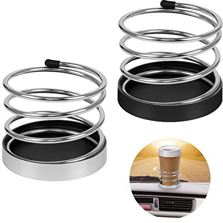 Fulushou 2 PCS Car Drink Holders Car Cup Phone Mobile Holder Stainless Steel Durable Car Bottle Holder Storage For Car Truck Boat Van