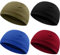 4 Herren Schädelkappen (Grün, Blau, Weinrot, Schwarz, Solider Stil)
