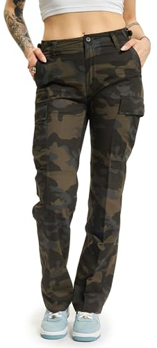 Brandit Pantalon Indéchirable BDU Femme Pantalon Cargo Noir Cargo