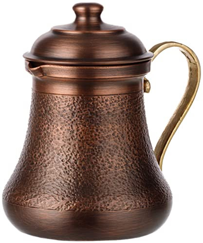 DEMMEX 1 mm dicker massiver Kupferbecher mit Deckel, persönlicher Mini-Krug, ungefüttert, unbeschichtetes reines Kupfer, 100 % handgefertigt, 473 ml