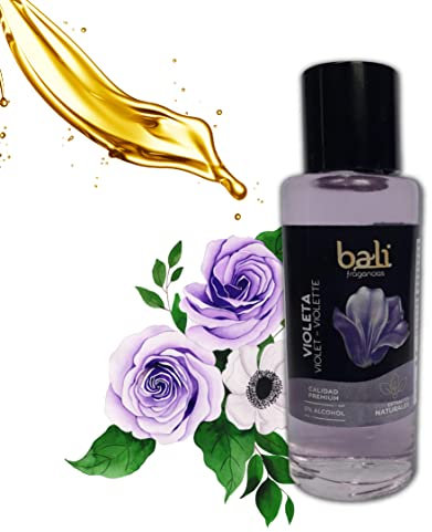 Bali fragancias Esencia al Aceite de Violeta para Humidificador. Ambientador Dulce y Floral en Esencia para Difusor. Aceite Natural para Quemador de Aromaterapia. 50 ml