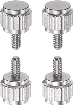 sourcing map 4 Stück Runde Flache Kopf Rändeldaumen M2x4mm Hand Klemmgewindeschrauben Knaufbolzen für Vernier Bremssättel