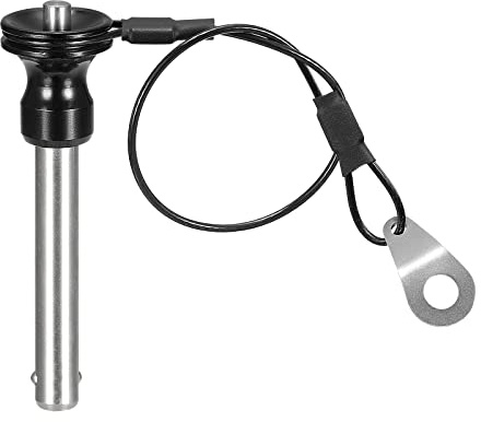 sourcing map Pasador de Bola con Mango de Botón, Pasador de Liberación Rápida de Acero Inoxidable 304 con Botón Pulsador, con Alambre de 20 cm (8 mm-41 mm)