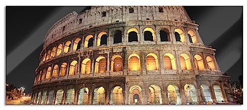 Pixxprint Glasbild Panorama, Wandbild aus Echtglas, Colosseum in Rom Italien, 120x50 cm, inkl. Aufhängung und Abstandshalter