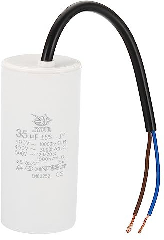 PATIKIL CBB60 35uf Running Capacitor,1Pcs AC 450V 2 Wires 50/60Hz Cylinder 96x44mm for Water Pumps, Washing Machines Motor Start