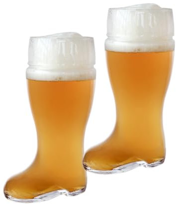 CRISTALICA Bierglas Stiefel 1 Liter 2 Stück