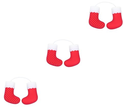 ABOOFAN 3stücke Tee-sieb Im Weihnachtsstrumpf-design Kreativer Teefilter Für Kräutertee Für Teekannen Und Für Zuhause Büro Und Teehäuser