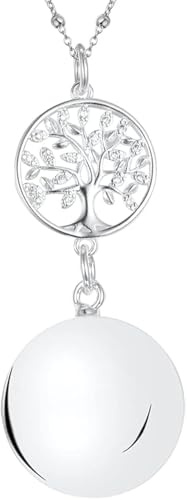MAMIJUX Appel anges arbre vie maman idée cadeau grossesse collier femme rappel des anges chaîne acier, TU, Acier inoxydable, Sans objet