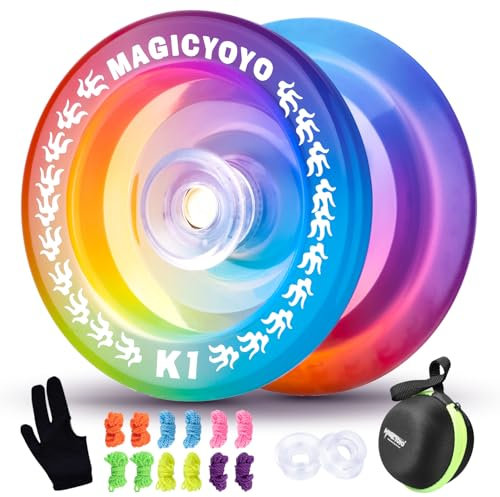 MAGICYOYO Kinder JoJo K1-Plus, Responsive Yoyo für Kinder, Professionelles Stunt Jo Jo für Anfänger, Profi Trick Yoyo mit Aufbewahrungstasche, 12 JoJo Saiten und Yo-Yo Handschuh