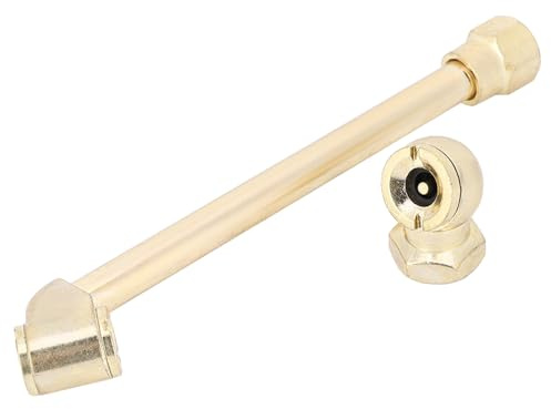 Hiraith Reifendruckmesser 14×3×2 1 4 Zoll Innengewinde Pumpendüse Pumpenstange Druckluftwerkzeuge Reifenfüllgerät Zubehör Reifenreifenfüllgerät mit Manometer (Golden)