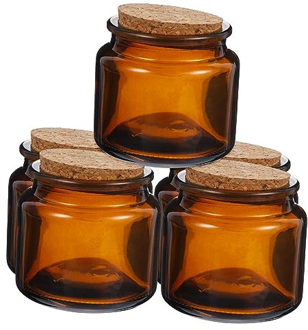 Alipis Portavelas De Cristal Pequeños 100 Ml Tapón De Madera, Tarro De Vidrio Transparente Resistente Seguro Para Velas De Té, Decoración y Manualidades, Paquete 10 Unidades