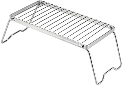 Milageto Klappbarer Herdständer, multifunktionaler Topfständer für draußen, rostfreier Grillrost aus Edelstahl für Rucksacktouristen, Grill-Schmortöpfe, Typ C, mittelgroß