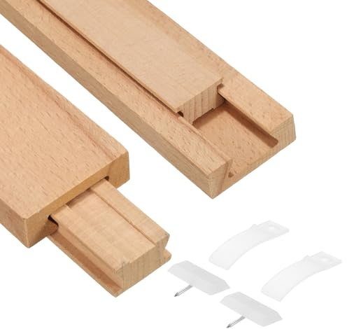 QUARKZMAN 2 Set Legno Cassetto Guide 11-7/8 (30 Cm) Classico Legno Centro Guida Binario con Plastica Scivolo Scorrimento Staffa Legno Cassetto Scorrimento Fondo Guide Sostituzione Kit
