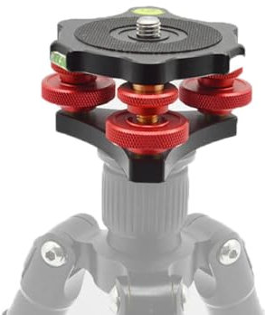 Rótulas para Trípodes LP-64 Nivelador de Trípode para Cámara Base Niveladora de Rótula de Bola para Trípode de Cámara para Fotografía DSLR, Nivelación de Cabezales de Trípode de Aleación de Aluminio