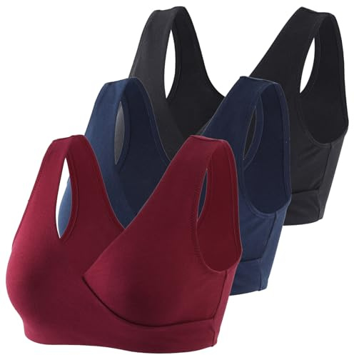 HIHOSSI Reggiseni per Allattamento maternità - Reggiseno da Notte in Cotone Morbido per Gravidanza e Allattamento