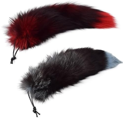 Nocyclonic 2 Pieces FuchsschwanzFuchsschwanz Anhänger etwa 40cm,fox tail,Fell Schwanz Keychain fox tail keychain Auto Schlüsselketten Anhänger Weich Flaumig Dicht Dekoration (S)