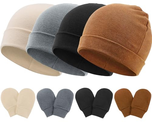 DRESHOW Gorro y Guantes para Bebé Recién Nacido - Beanie Sombrero para Niños