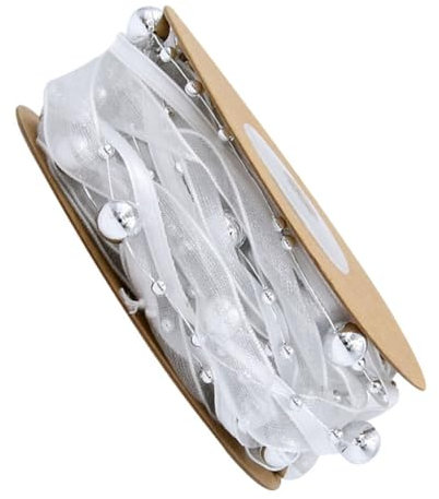 DIYEAH 1 Rolle Beadchain Dekorative Bänder Handgewebt Garten Blume Verpackungsmaterial Gewebtes Band Silber Party Zeremonie