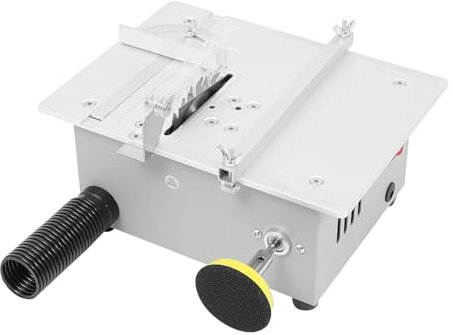 Sega circolare da tavolo, piccola sega da tavolo, 240 W, mini sega circolare da tavolo, con 4 lame per sega e tubo di aspirazione, 5000 giri/min, multifunzione, portatile, mini sega circolare per