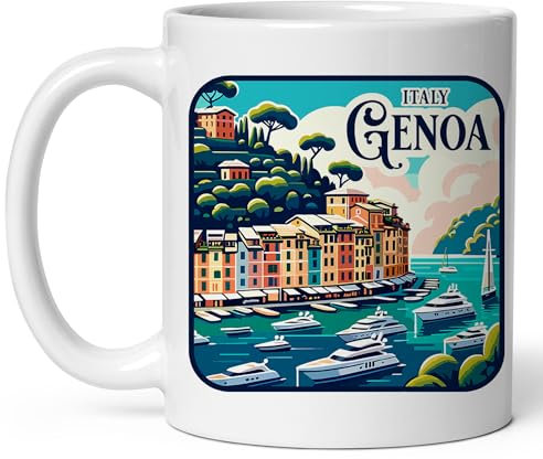 Tazza Da Caffè Genoa Italy Tazze Di Caffee Con Manico Latte Mug Personalizzato Tazza Colazione, Per Compleanno, The E Caffè, Bambini, 330ml