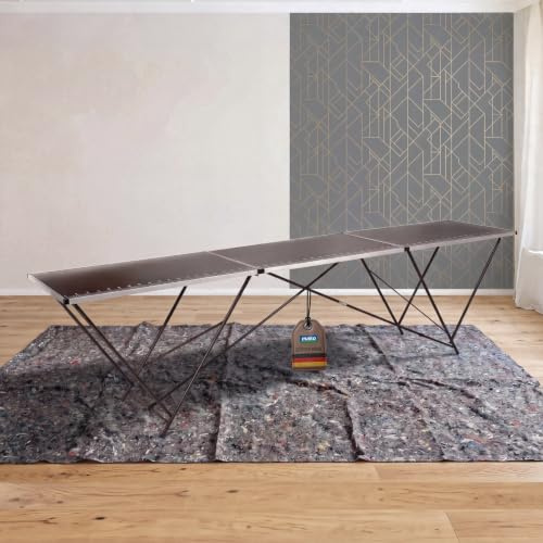 mako Tapeziertisch Profi Alu 297x60cm - Multifunktionstisch Werkstatt | 3 mm Arbeitsplatte, Alu-Rahmen, integrierte Maßskala, 78 cm Arbeitshöhe, auch für Camping und Flohmarkt