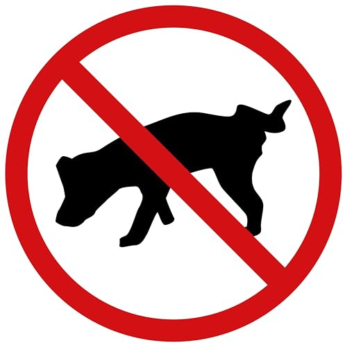 ITALMI | Adhesivos Prohibido Perros– Pack de 10 Pegatinas de 8 cm – Vinilo Resistente a Agua y Sol – Señal Prohibido perros para Interior y Exterior – Ideal para Fachadas, Portales y Jardines.