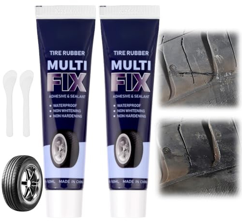 flintronic 50ml Reifenkleber, Reifenreparatur-Kleber, Kleber für Reifen | 2 Stück Hohe Temperaturbeständigkeit, Reifendichtmittel für Auto Motorrad Fahrrad, Repariert Schnell Reifenrisse & Löcher