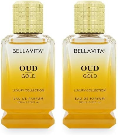 YANG Luxury Men Oud Gold Eau De Parfum Intense Liquid Perfume With Caramel, Orris, Rose, Jasmine |Woody Long Lasting Edp Fragrance Scent 100 Ml (Pack of 2)
