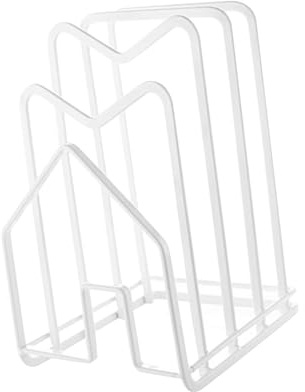 Nikou Support de rangement pour planche à découper, support de rangement polyvalent pour planche à découper, support de couvercle de casserole pour armoire de cuisine, comptoir, blanc