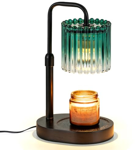 Staymoment Grün Candle Warmer mit Timer, Elektrische Duftlampe für Wachs | Kerzenwärmer Lampe für Duftkerzen, mit Dimmer, Höhenverstellbar, Geschenke für Frauen, moderne Wohnzimmer Deko