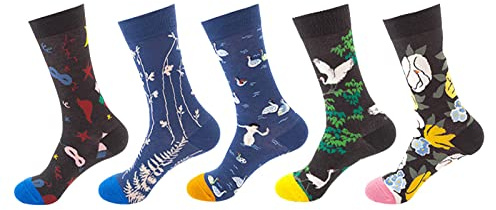 Cocila Chaussette Personnalisé 5 Paires Femmes Chaussettes Imprimer Cadeaux Coton Longues Drôles Pour Nouveauté Mignonnes Pantalon De Ski A One Size Femme Socks Soka 38 Lot Noir 35-38 Rigolote