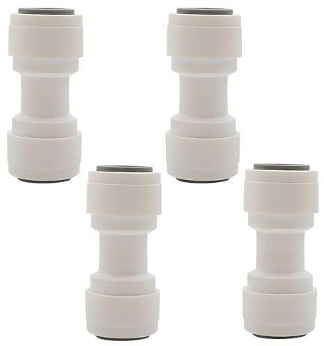 ChainYao 4 Pack 9.5mm Push Fit Straight Coupler, White Water Pipe Connector, Quick Connect Plumbing Fitting, Replacement Connector for PM0412E WS1204, Tool Free Installation